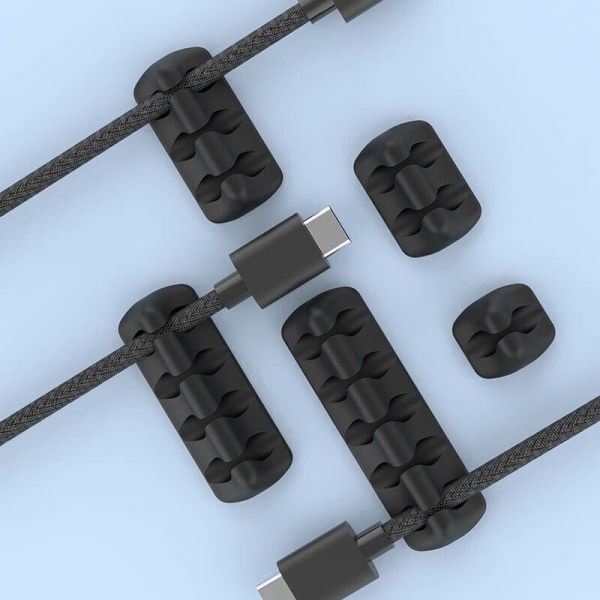 Kabelclips 5 stk Multipurpose Kabelorganiseringssæt til skrivebordet - Sort
