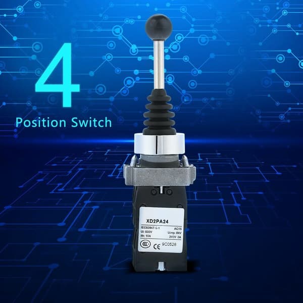 Joystick-switch, joystick-styrestik 4-positions fjederretur-switch industriel udskiftnings-switch sort
