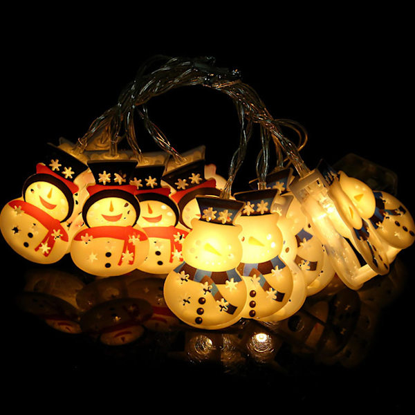 Led Lantern String Creative Snowman Julgran Batteri Ljus String Utomhus Jul Semester Dekoration Ljus StringB