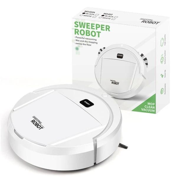1 Robotdammsugare, USB, 1200mAh, tyst 55dB, 400ml behållare, hårda golv och mattor.