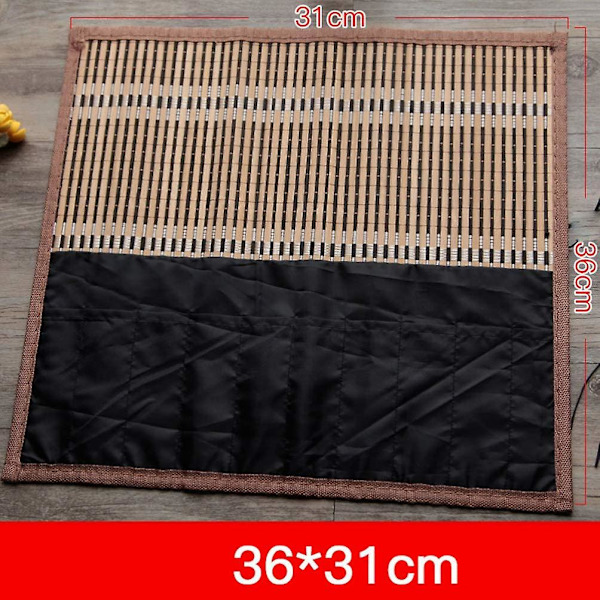 Roll-up bambu pennhållare bärbar kalligrafi penna förvaringsbox skrivpennhållare