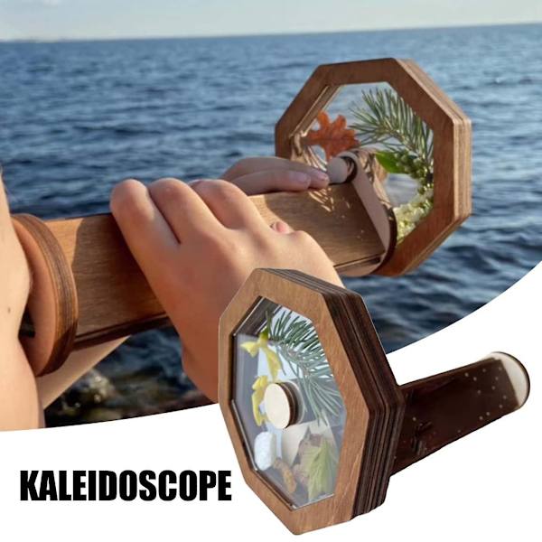 Gör-det-själv-kalejdoskop-set, klassiskt kalejdoskop i trä | Enkelt nyhetshantverk Kalejdoskop för barn och vuxna utomhusaktivitet