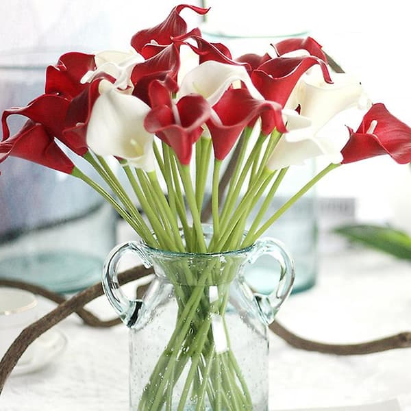 1 Gren Konstgjord Blomma Calla Lily Brudbukett Hem Bröllopsfest Dekor (Gul)