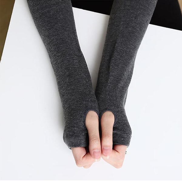 Vinter Dam Mode Arm Varm Fingerless Långa Handskar Halv Tumhål Vante