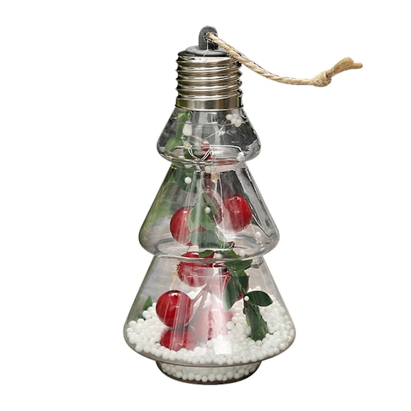 Julkula med LED-ljus, Transparent, Julgranshänge, Glödande