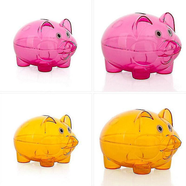 Transparent plastmynt Sparkartong Spargrisform Sparkasse Spargris för mynt Cash-4（Small）