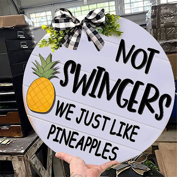 3d Funny Pineapple Välkommen Hem Hanger Välkomstskylt Hem Utomhusdekor, 30 * 30cm Dörrhängare Välkomstskylt