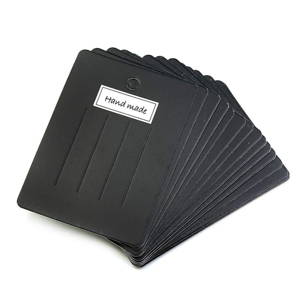 100 hårnålskort och organisationsbrosch-omslagspapperskort (svart, 10x7,5 cm)