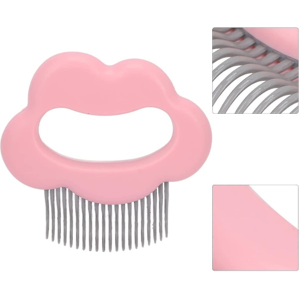 Cat Shell Comb, säker massage hårborttagningsborste Cat Grooming Comb (4-d-1)-4（rosa）