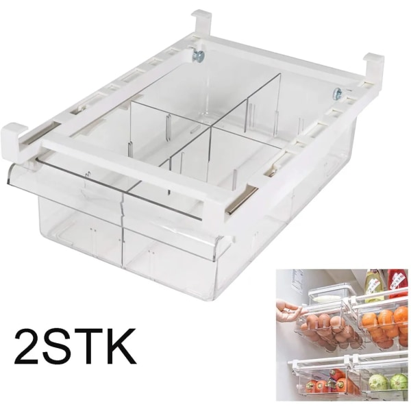 2 st 4-lagers organizer Låda Äggbricka Matbehållare Förvaringslåda Låda Utdragbar bricka Låda Space Saver Kök Organizer