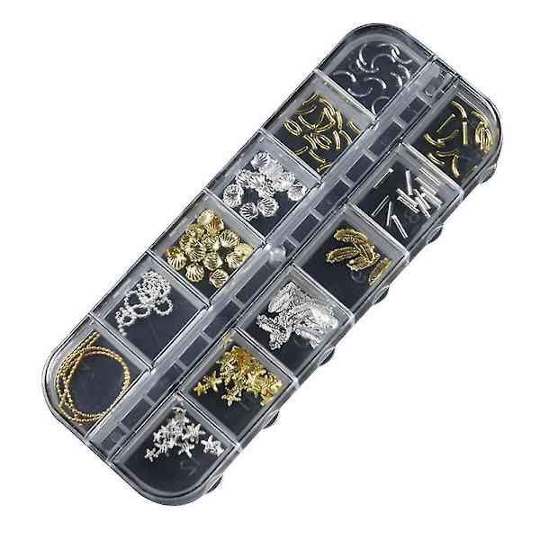 Akryl Fjäril Nalle Manikyr Hänge Manikyr, Multi-Pearl Rhinestone Metall Manikyr