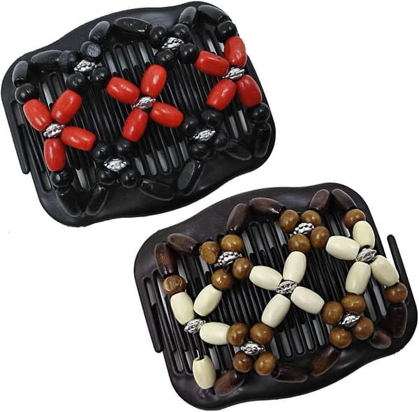 2-pack Pearl Hårkam, Magic Stretch Hårkam, Stretch Comb Hårnålssmycken Pin Comb