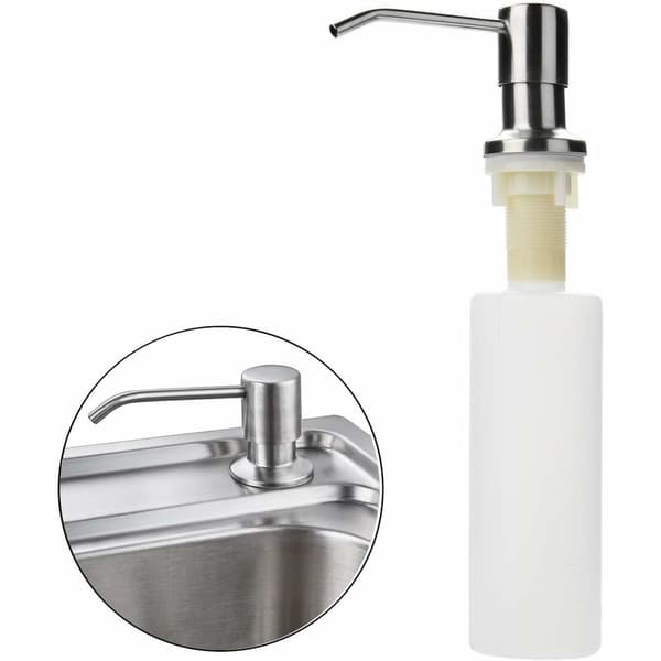 Sæbedispenser i rustfrit stål og PP-flaske Kraftig køkkenvask sæbedispenser (300 ml)