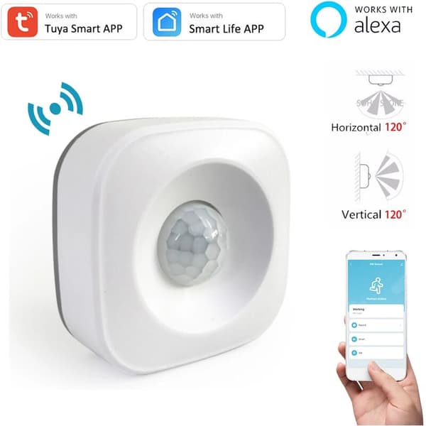 Tuya WIFI PIR Rörelsesensor Rörelsedetektor Sensor Smart Life APP Trådlöst Hem Säkerhetssystem Fungerar med Alexa Scenario Set
