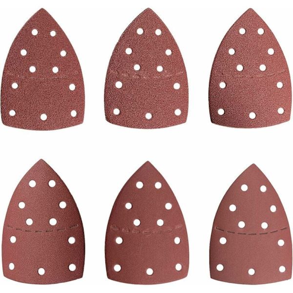 60 st slipplattor, triangel sandpapper, 11 hål, 40, 60, 80, 120, 180, 240, idealisk för multifunktionsslipmaskiner