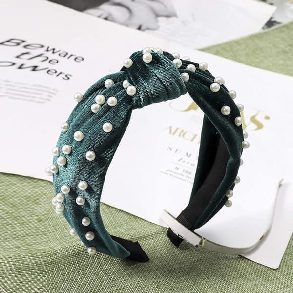 Hodebånd for kvinner - Perlehodeband - 1 stk. Tvinnet kunstig perlefløyelshodeband Elegant Bling Hårklipp Hårnåler Hodeplagg Barrette Stylingverktøy Tilbehør
