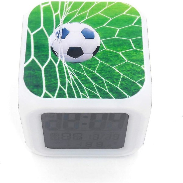 3 skrivbords- och hyllklocka Fotboll Fotbollsmatch Målscore Digital väckarklocka med LED-lampor Grön Plastbordsklocka för barn Tonåringar Vuxen
