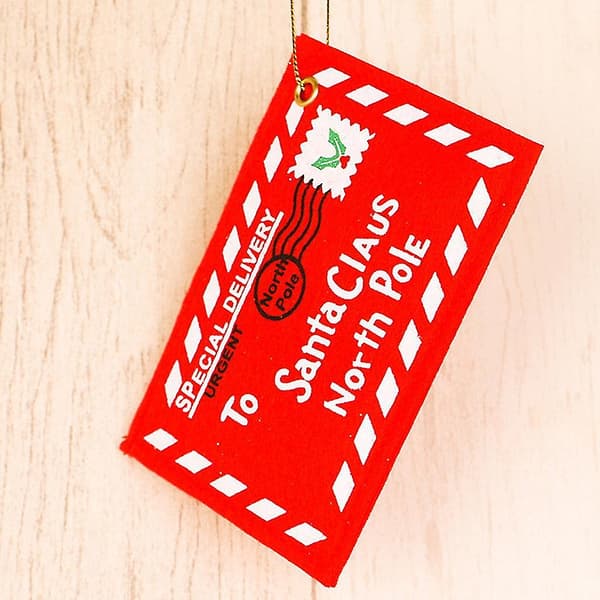 Julkuvert Gratulationskort Godispåse Present Ornament Jultomte Brev