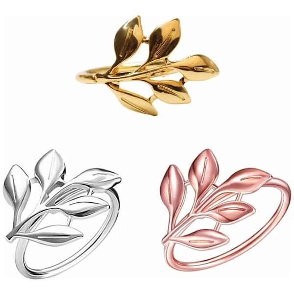 Servietringe Sæt Servietringe Blad Knap Metal Serviet til Jul Thanksgiving Fest Bryllup Smykker Bord Guld Dekoration 6 Stykker