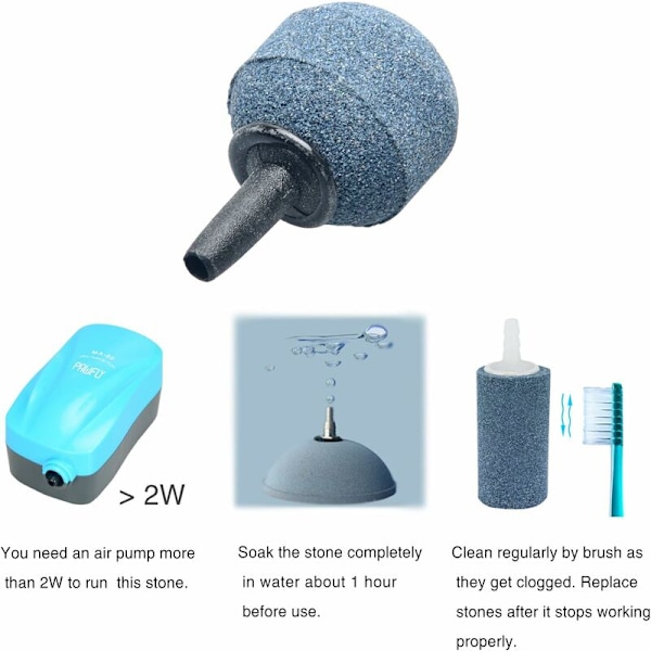 10 st bollformade 2 cm luftsten mineral bubbeldiffusor luftstenar för akvarium, pump