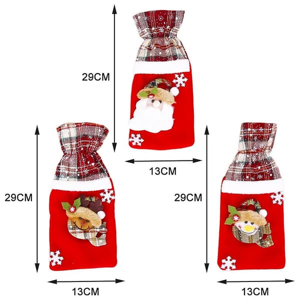3-pack julvinflaskpresentpåsar, julbordsdekoration