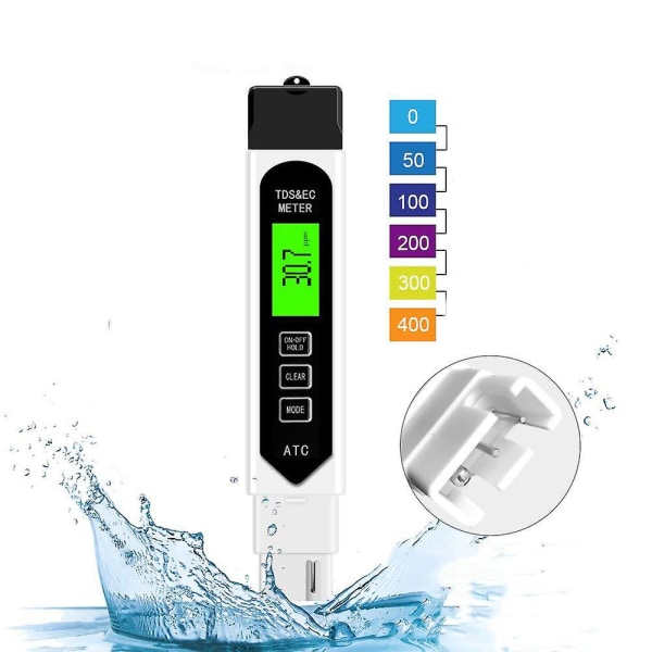 Digital vattenkvalitetstestare 3-i-1 termometer Vattenkvalitetstestpenna pH-mätare