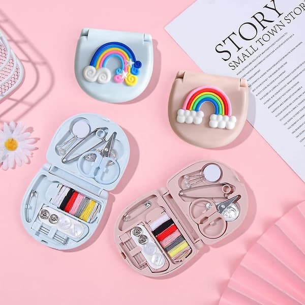 2-pack litet sykit, bärbart sykit, låda i plast, sylåda, stil 1