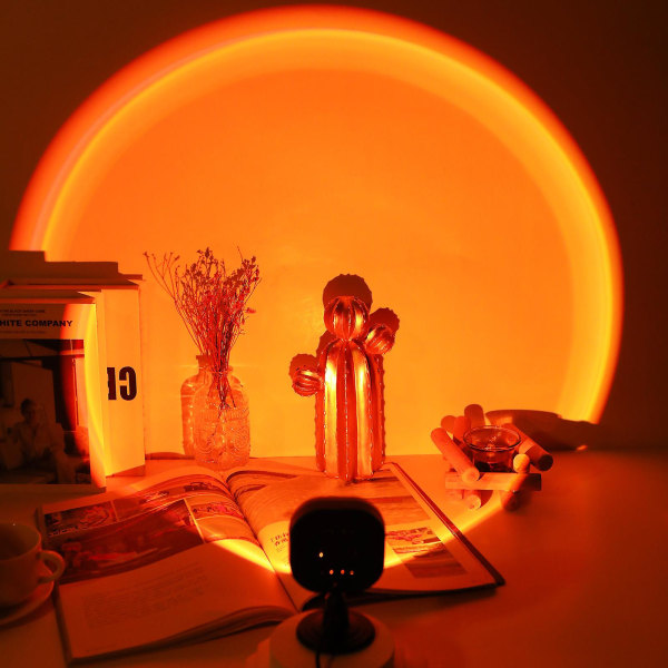 Solnedgangslampe, Solnedgangslampe, 16 farveprojektionslampe, Solnedgang Aura, Usb Regnbue Led-lampe, Romantisk Visuelt Lys, Flot Gave