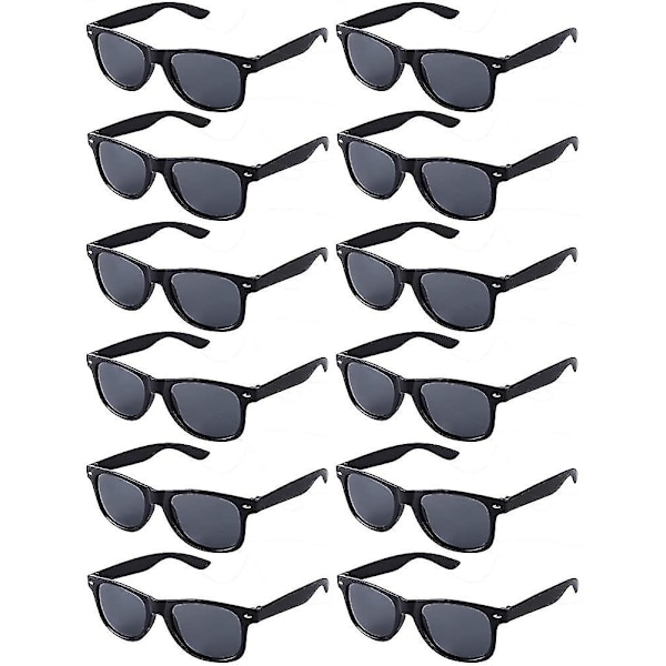 12st 80-talsnyhet svart festglasögonpaket för vuxna unisex 12svart