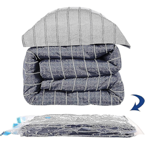Songmics vakuumpåsar, 15-pack, förvaringsväskor, kompressionspåsar, återanvändbara, för sängkläder, kläder, kuddar och täcken, 4 stora (80 x
