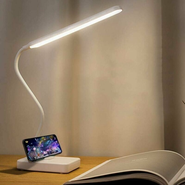 USB uppladdningsbar trådlös LED-bordslampa, beröringsdimbar intensitet 3 färglägen, läsbord sänglampa för barnrum