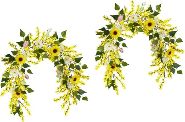 2 st ägg solros konstgjord blomma vin