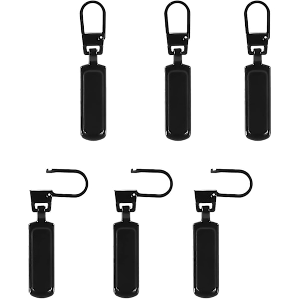 6-pack utbytbara dragkedjor i metall för de flesta föremål, handväskor, jackor, stövlar, jackor (brons)