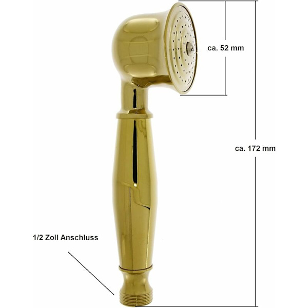Nostalgisk retro blommmunstycke duschhuvud - mässing guldpläterad (guld mikrofon handdusch)