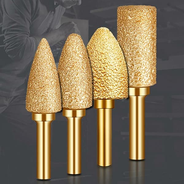 Diamantslibning Hoved Burr - 6mm Skaft Spids Form Metal Cutter Burr Snitteværktøjer til Støbejern/Rustfrit Stål/Flise/Marmor/Sten (8mm)