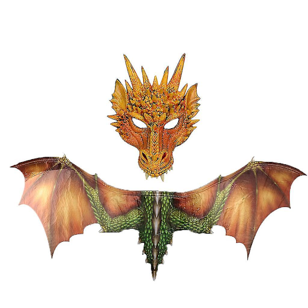 Fantasifull Halloween Dinosaurie Drakkostym Cosplay Djurmask Vingtillbehör