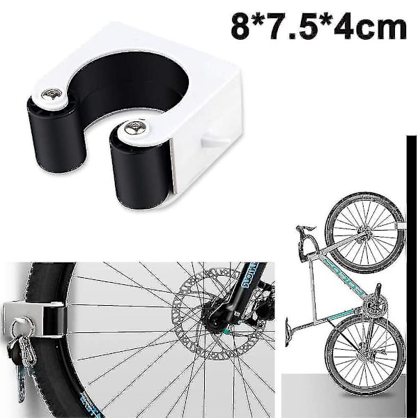 Cykelväggfästen Mini Cykelparkeringsspänne, Väggmonterad cykelställ för hem (svart)