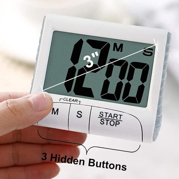 Display Kök Timer Magnetisk Hög Alarm på ett Rep Matlagning Timer för Kök Lärare Studenter Spel Barnmöten, Vit?