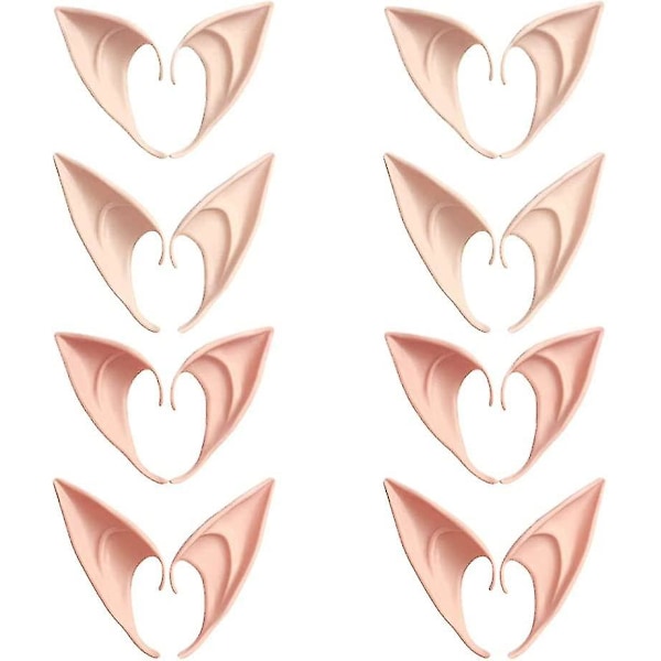 Jultomteöron Halloween Dekorationer Latex Elf Pixie Fairy Öron 8 Par Långa/korta Spetsiga Öron För Anime Halloween Jul P