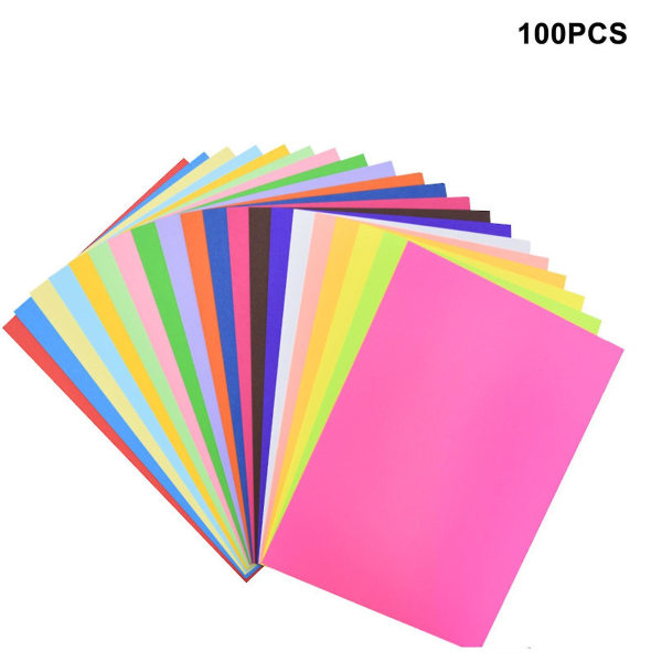 100 ark A4 lättviktskonstruktionspapper gör-det-själv 20 olika färger skolmaterial