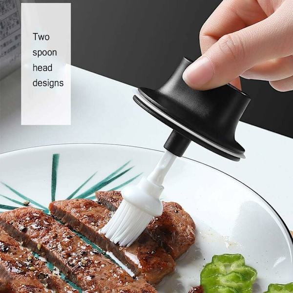 2 stk. lufttætte glas krydderi beholdere krydderi flaske salt peber krydderi opbevaringsflaske krydderi krukker potte med ske - sort