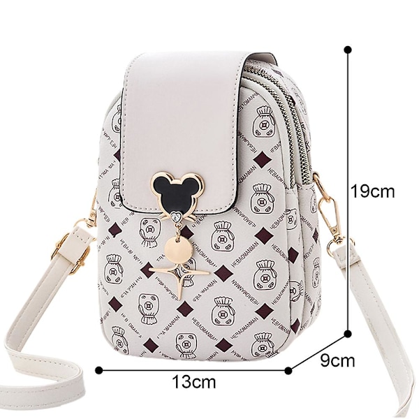 Liten crossbody-väska för kvinnor, axelväska, snygga plånböcker och handväskor, designer mobiltelefon plånbok, krämig-vit