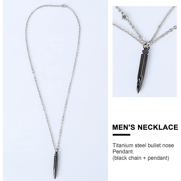 Kulhalsband i Titanstål med Kulhänge, Punk Gothic Halsband, Personlighet, Coolt Halsband, Smycke för Män Kvinnor Pojke, Svart