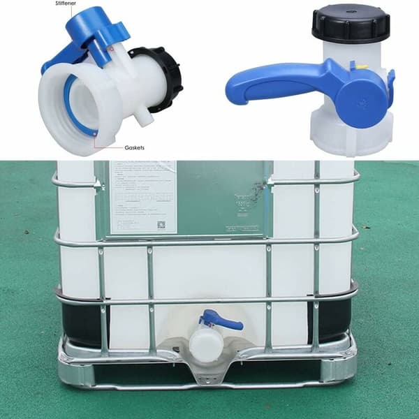IBC Vattentankadapter, IBC Tankkran Universaladapter DN40 62 mm för Avtappningskran, Regntank, Dunk