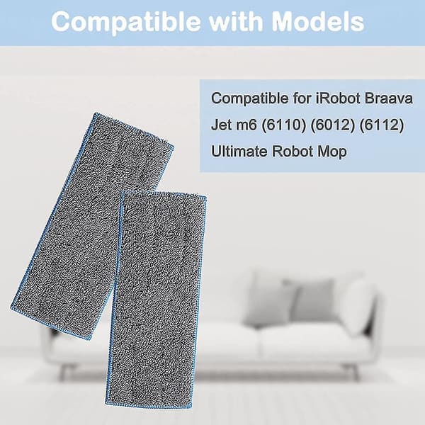 10-pack M6 våtmoppkuddar för M6 (6110) (6012) (6112) Ultimate Robot Mop, våtmoppkuddar