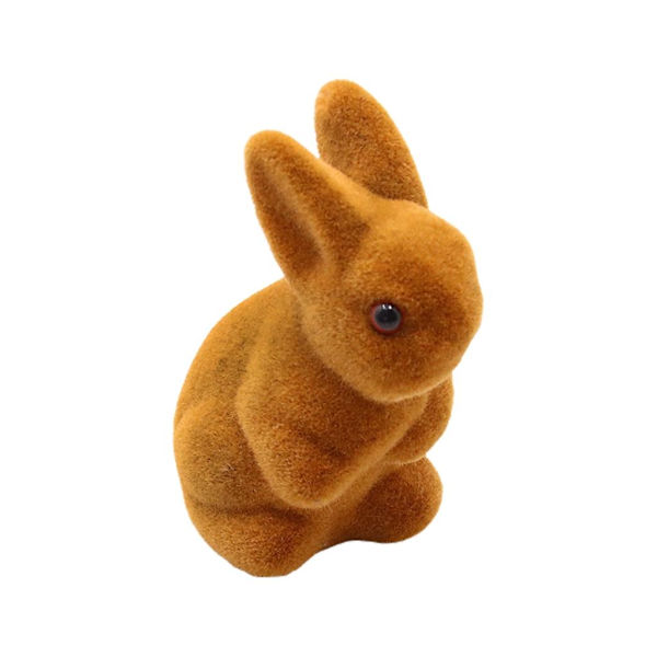Påsk Flockad Kanin Moss Kanin Figur Dekoration För Hemmafest Prydnader（Grön 2）