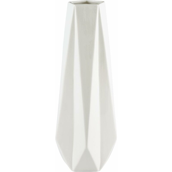 Rivet Modern Angled Stoneware Vas 36,5 cm Hög Vit