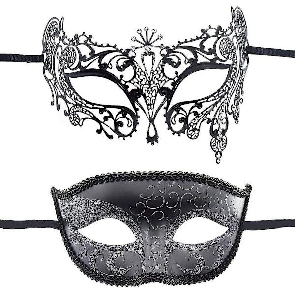 Par venetiansk mask, 2 delar, maskeradmask för karnevalsfest Kostym Balfest karnevalskväll