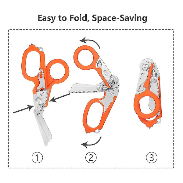 Multifunktionella taktiska tänger utomhus överlevnadsverktyg Raptor sax taktisk hopfällbar kreativ pryl hopfällbart verktyg (orange) (1 st)
