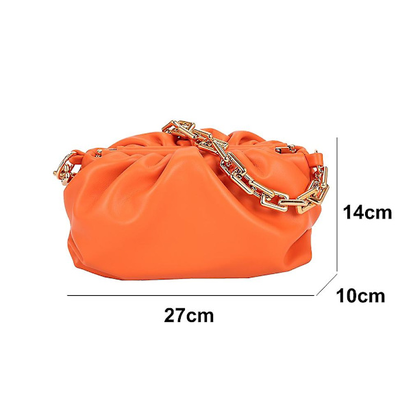 Dumpling Bag Handväskor För Kvinnor Kedja Pung Axelväskaorange